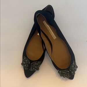 Audrey Brooke Black Embellished Flats